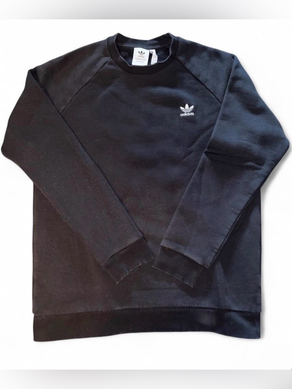 adidas Black Crewneck Sweatshirt with White Trefoil Logo